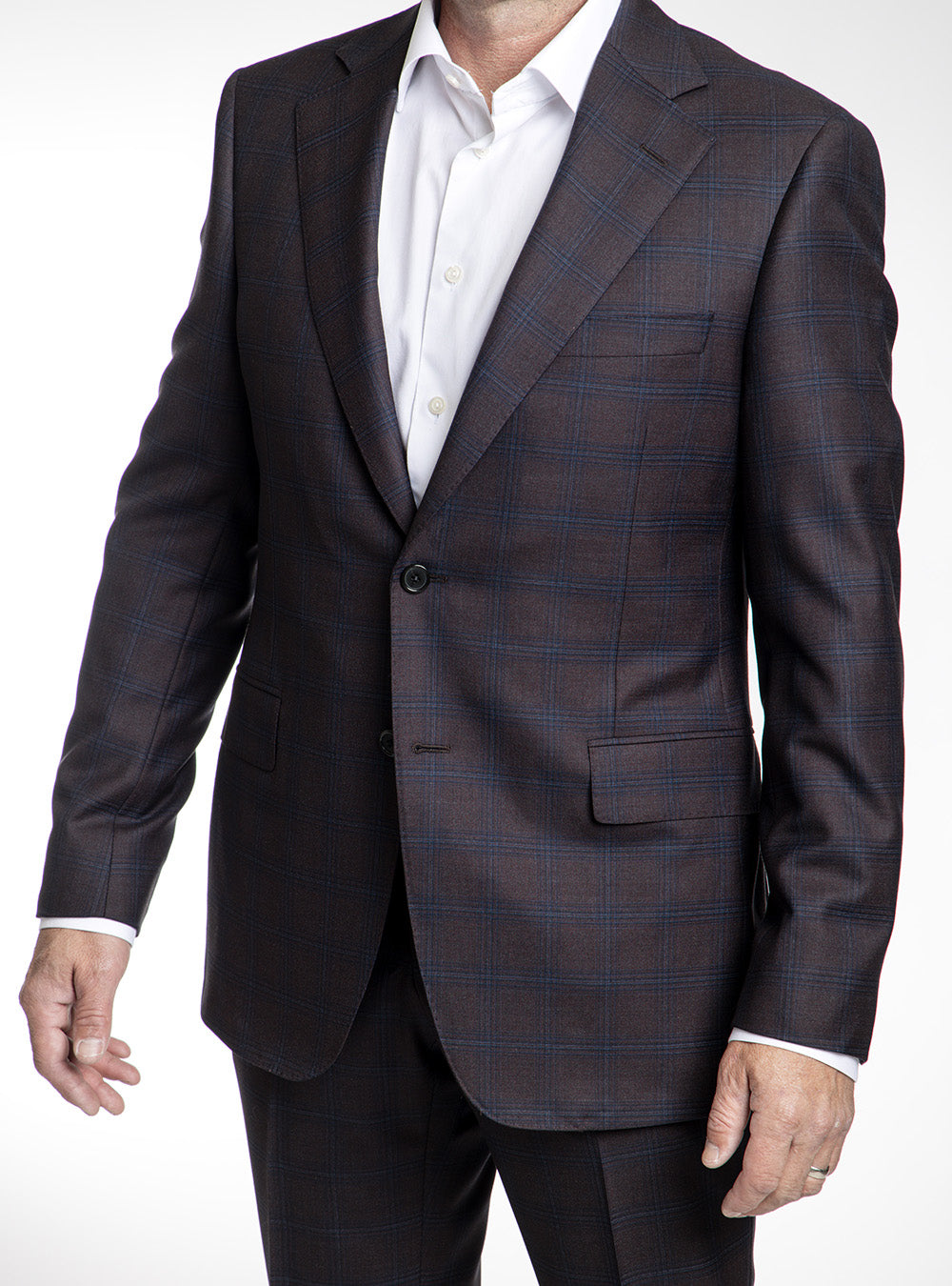 Samuelsohn Aubergine & Blue Overcheck Suit