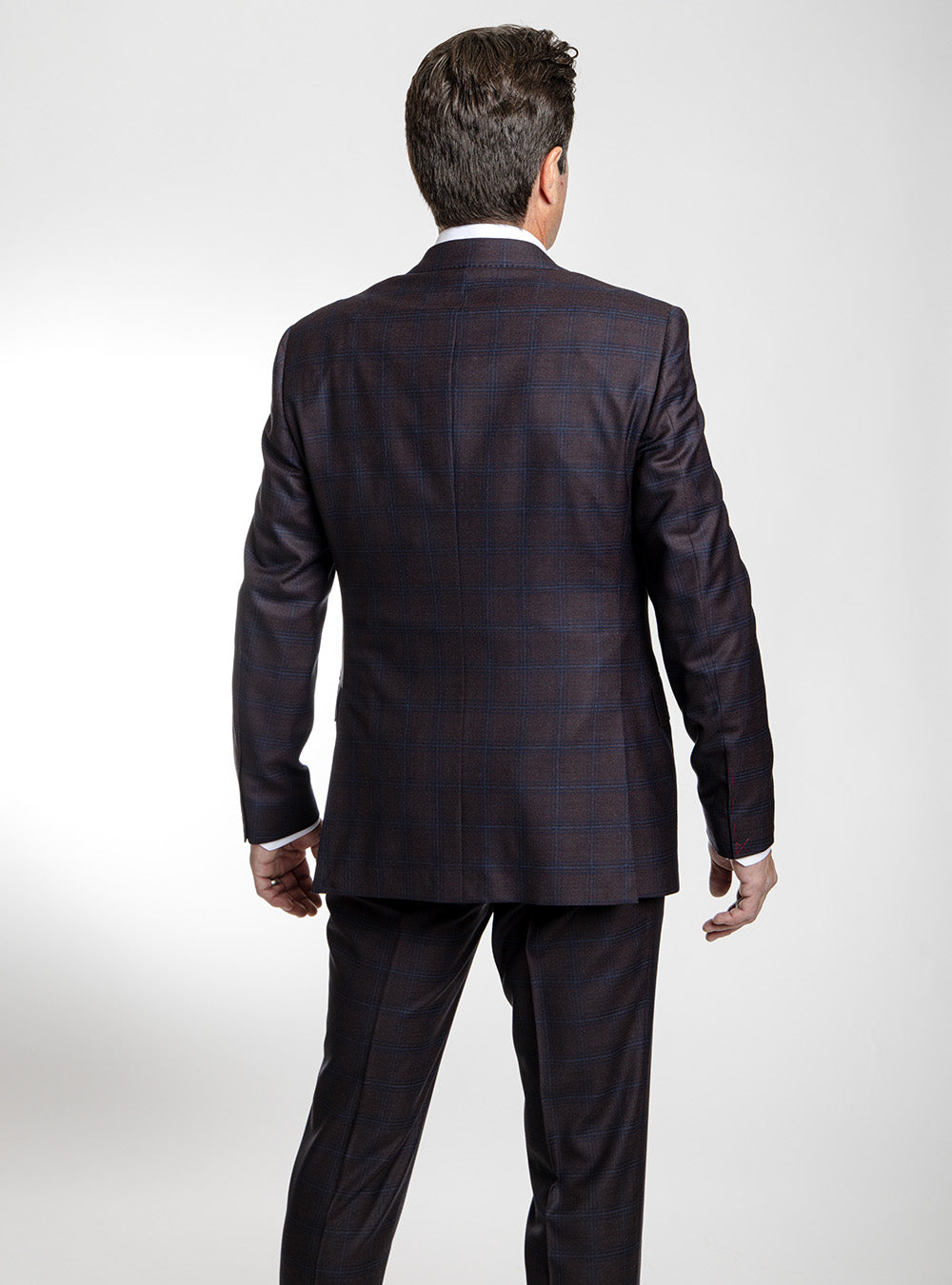 Samuelsohn Aubergine & Blue Overcheck Suit