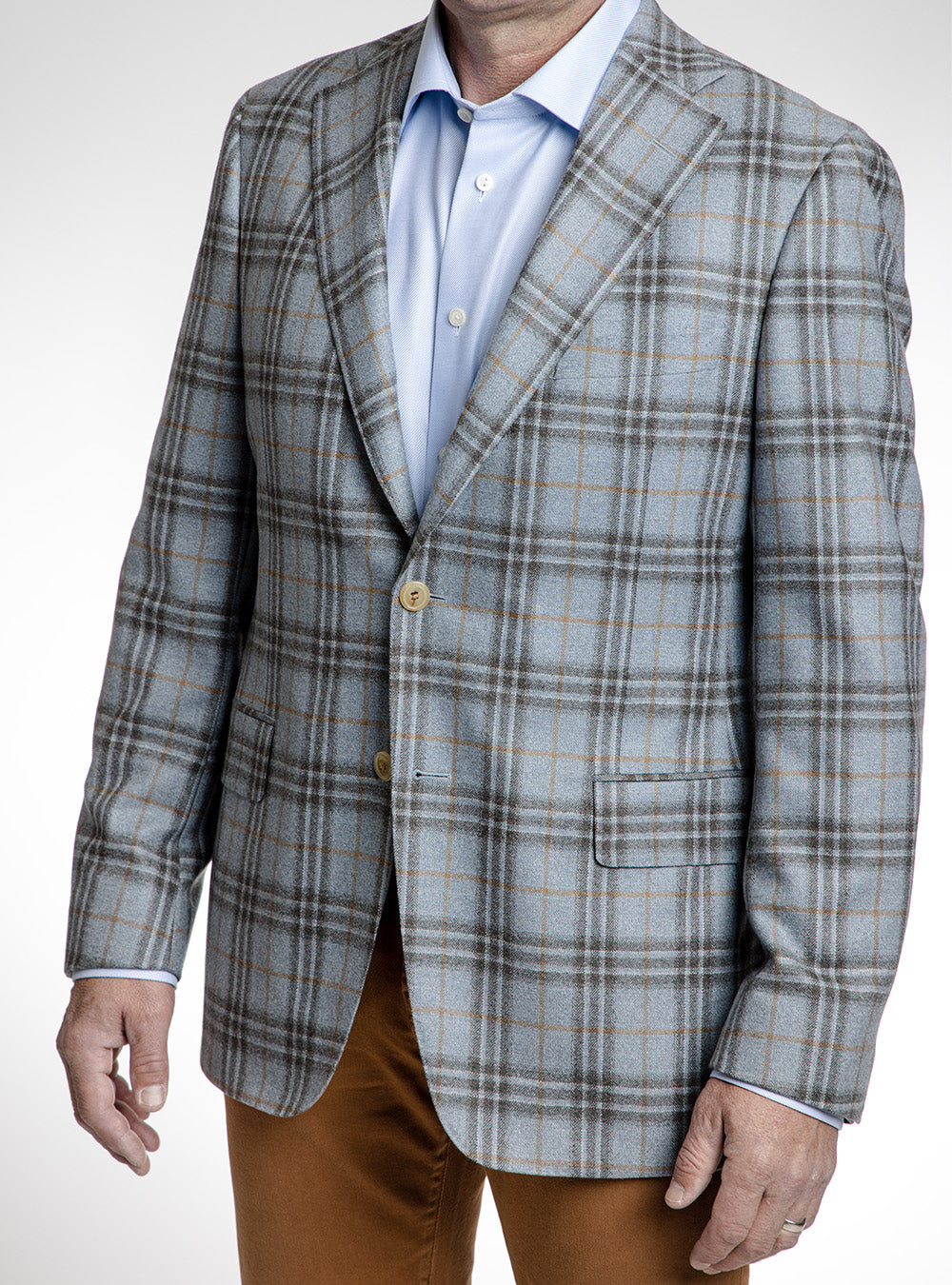 Samuelsohn Blue & Charcoal Plaid Sport Coat
