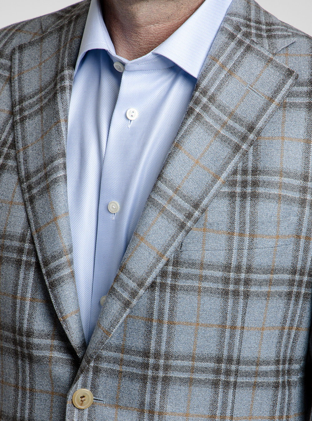 Samuelsohn Blue & Charcoal Plaid Sport Coat