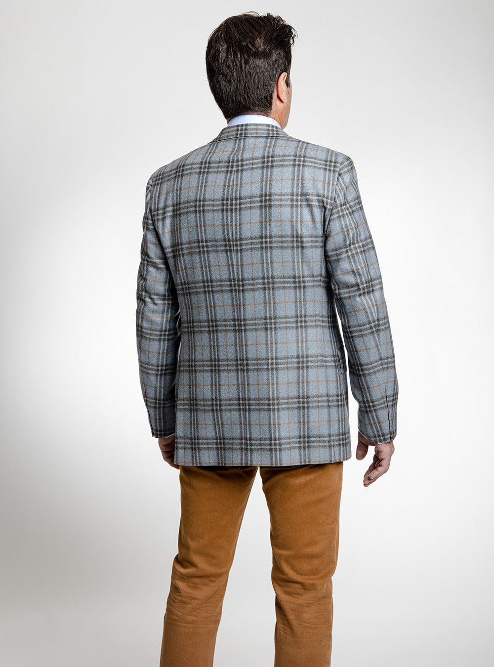 Samuelsohn Blue & Charcoal Plaid Sport Coat
