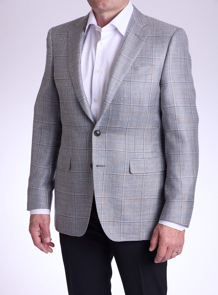 Canali Grey & Teal with Brown Check Sport Jacket