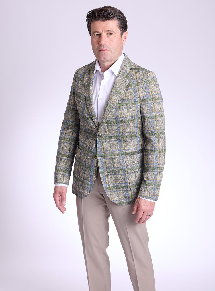 Circolo Blue & Green Check Sport Jacket