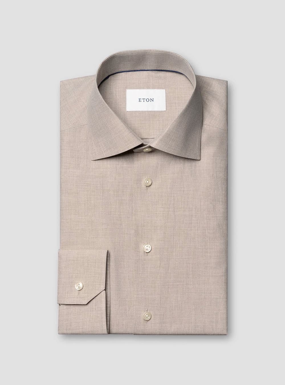 Eton Beige Fine Twill Shirt