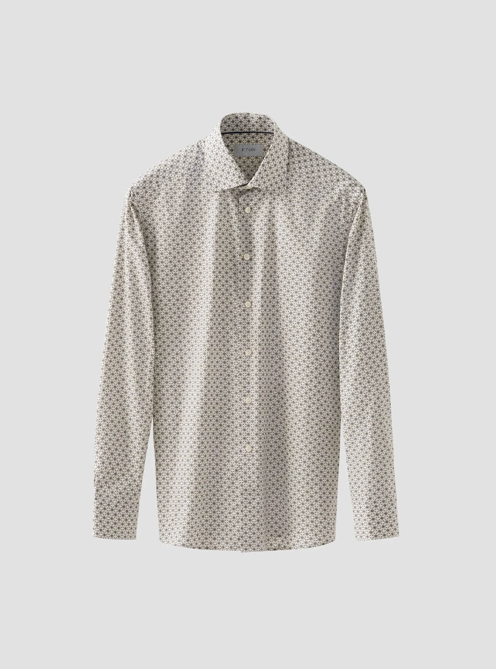 Eton Beige Geometric Signature Twill Shirt