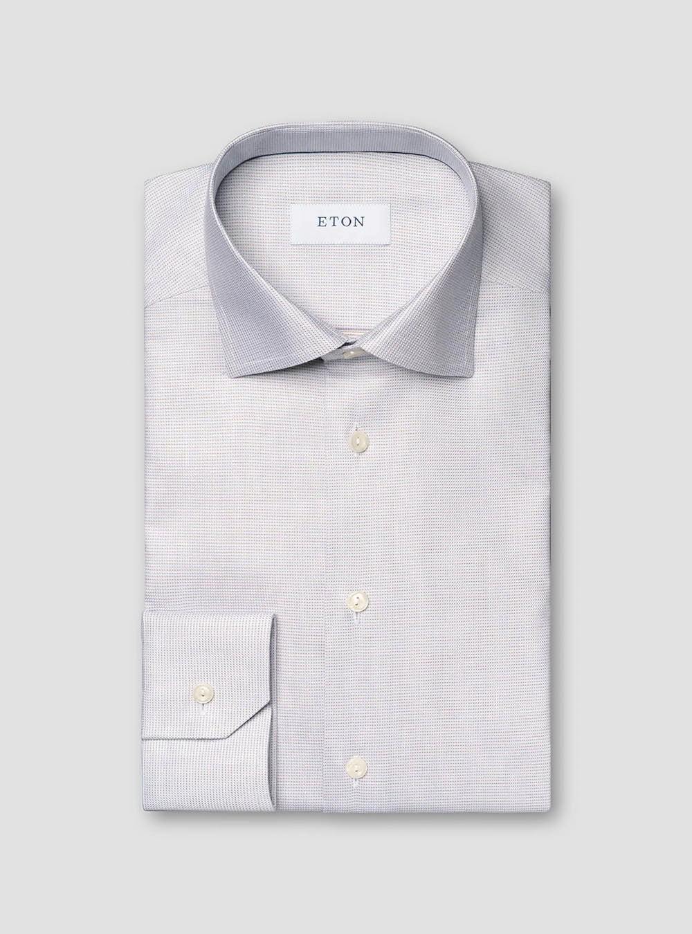 Eton Beige Semi Solid Cotton TENCEL™ Lyocell Shirt