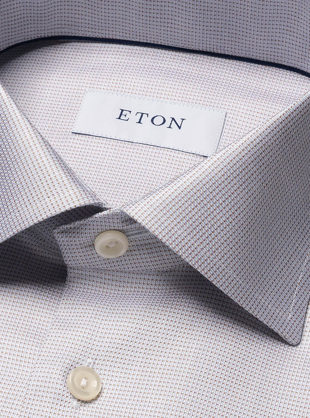 Eton Beige Semi Solid Cotton TENCEL™ Lyocell Shirt