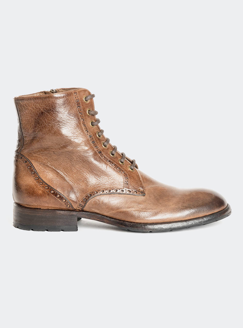 Calzoleria Toscana A262 Dip Dyed Plain-Toe Side Zip Boot - Moor