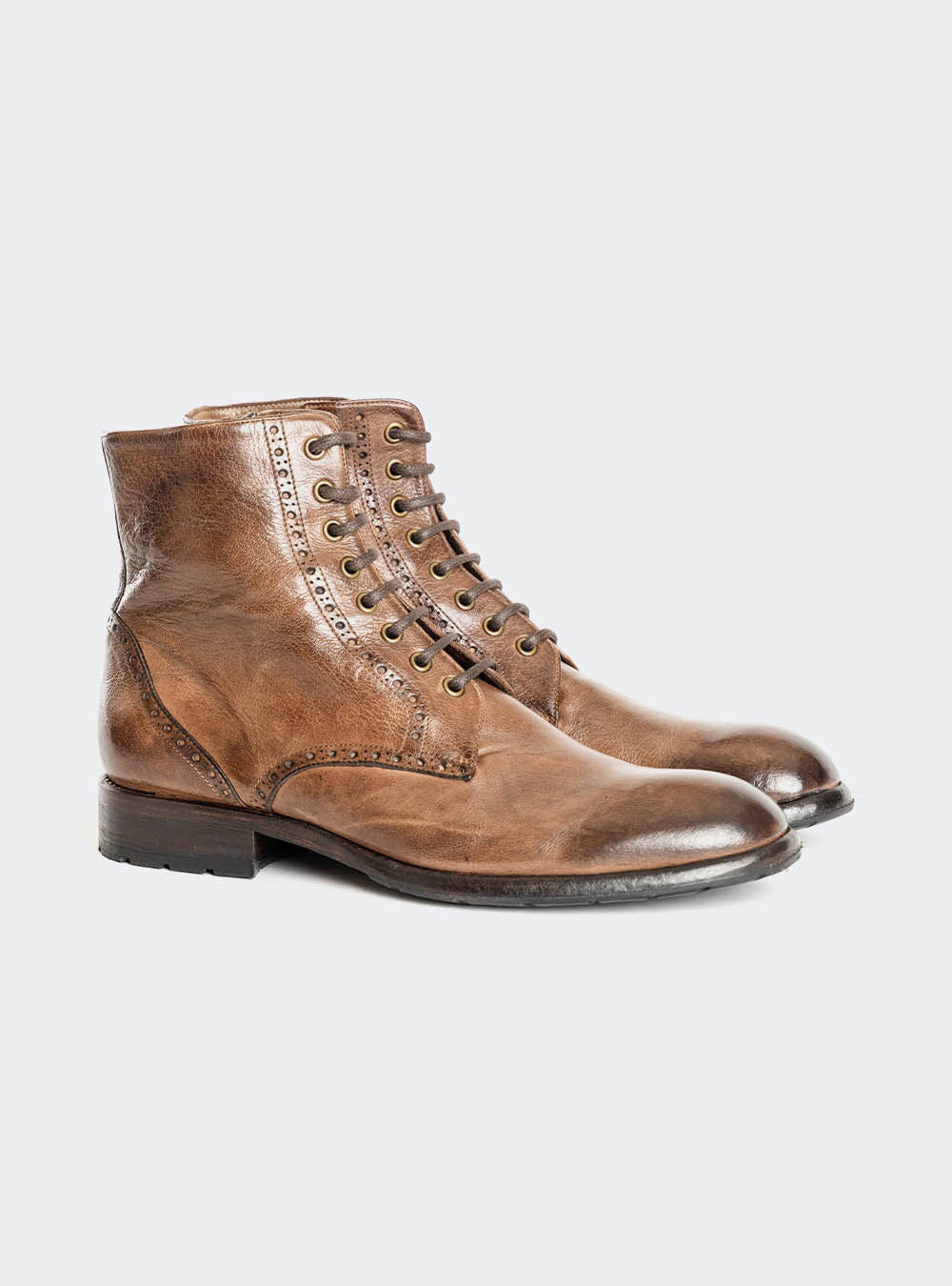 Calzoleria Toscana A262 Dip Dyed Plain-Toe Side Zip Boot - Moor