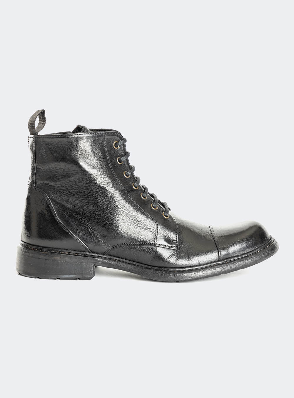 Calzoleria Toscana Q549 Dip Dyed Toe-Cap Side Zip Boot - Black