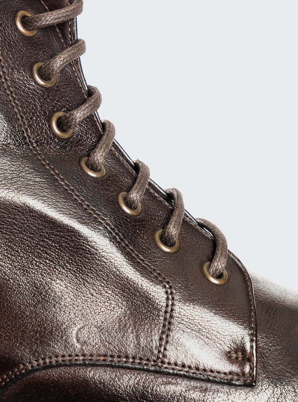 Calzoleria Toscana Q549 Dip Dyed Toe-Cap Side Zip Boot - Dark Brown