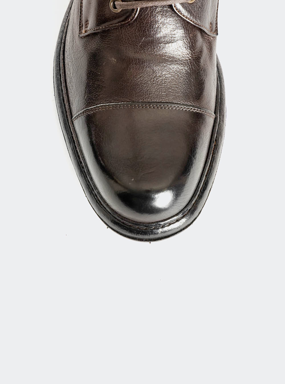 Calzoleria Toscana Q549 Dip Dyed Toe-Cap Side Zip Boot - Dark Brown