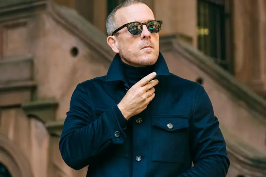 Looking Extremely Cool This Winter | Picture of man wearing a dark blue coat - O'Connors Calgary