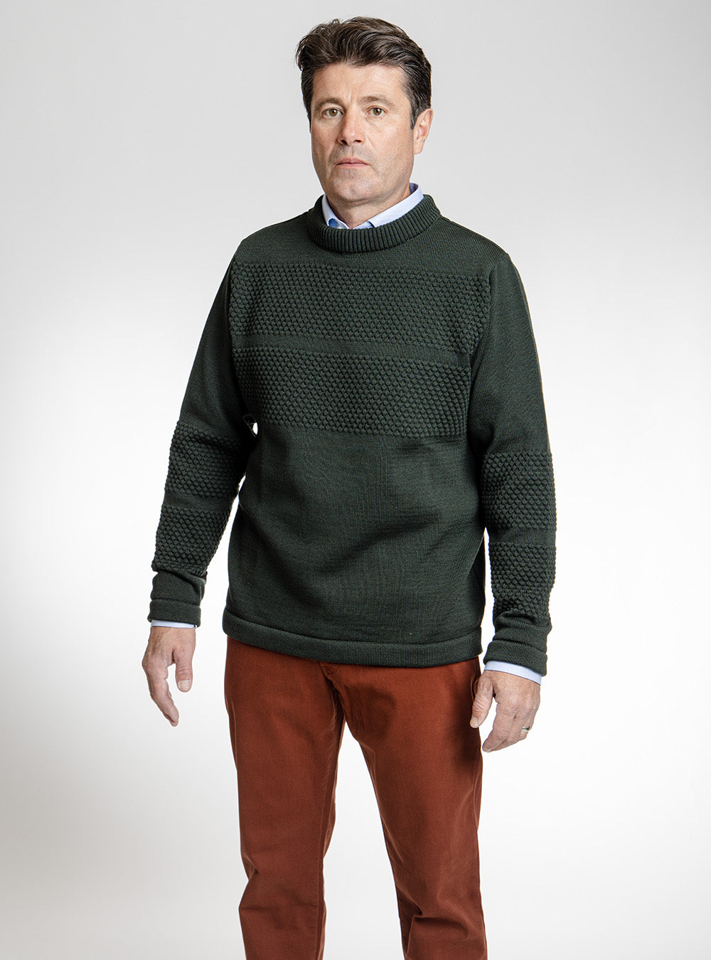 S.N.S. Herning Deep Green Raised Textured Sweater