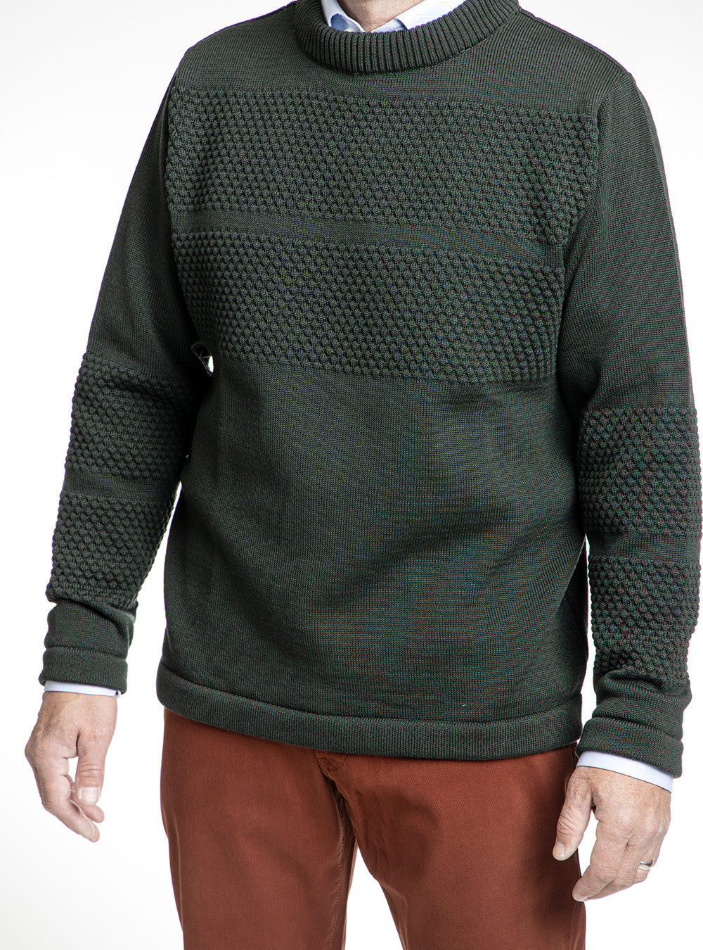 S.N.S. Herning Deep Green Raised Textured Sweater