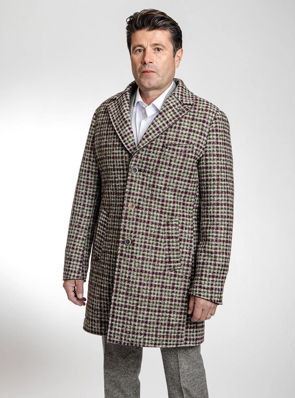 BOB Winter White & Olive Cranberry Overcheck Topcoat