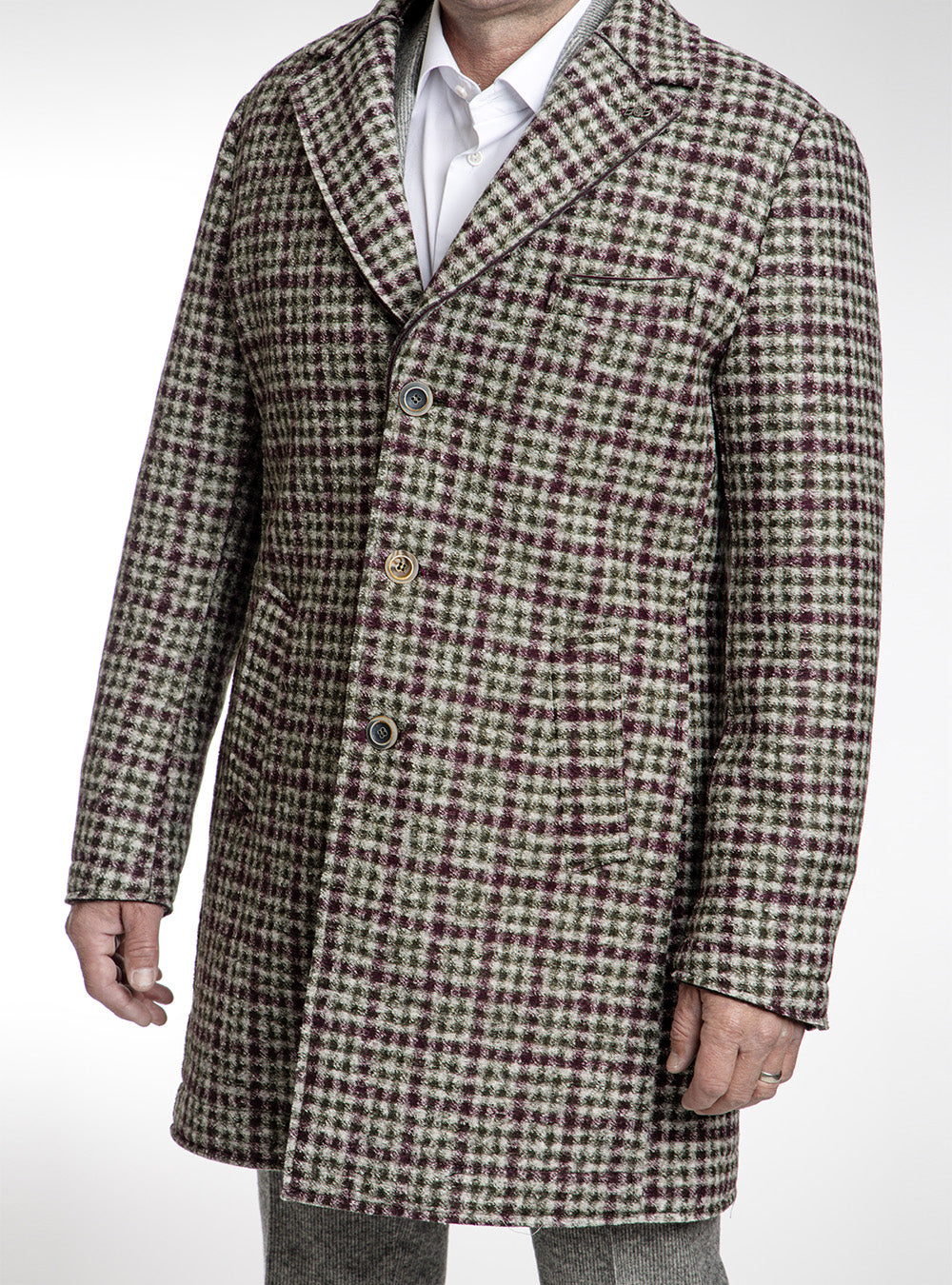 BOB Winter White & Olive Cranberry Overcheck Topcoat
