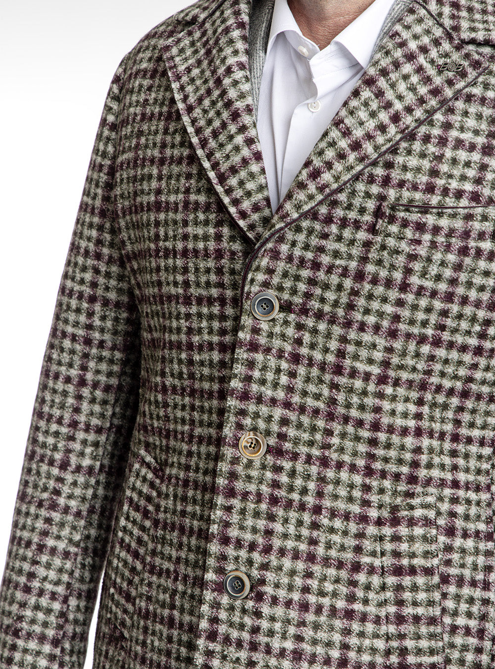 BOB Winter White & Olive Cranberry Overcheck Topcoat