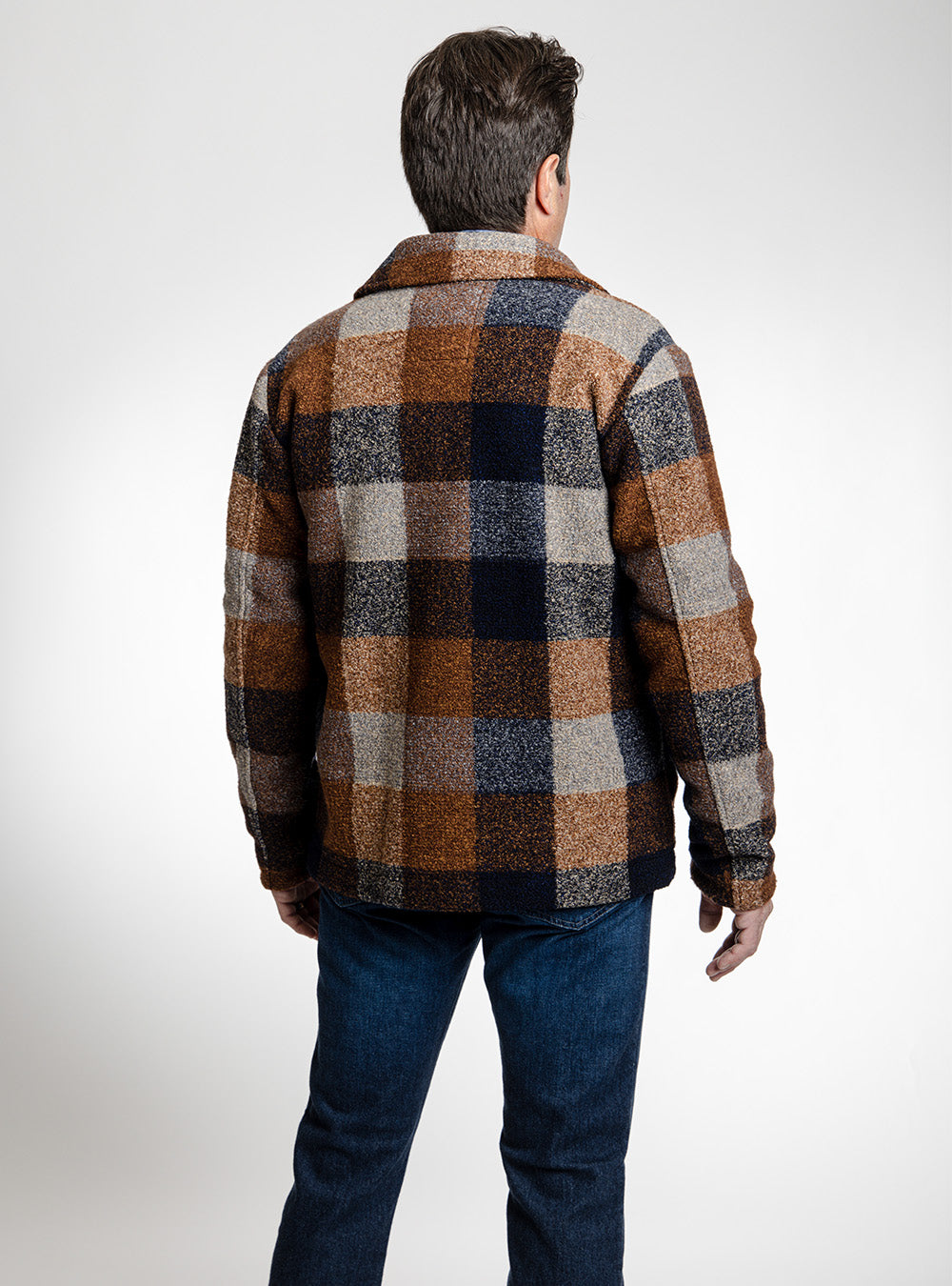 BOB Navy & Brown Overcheck Jacket