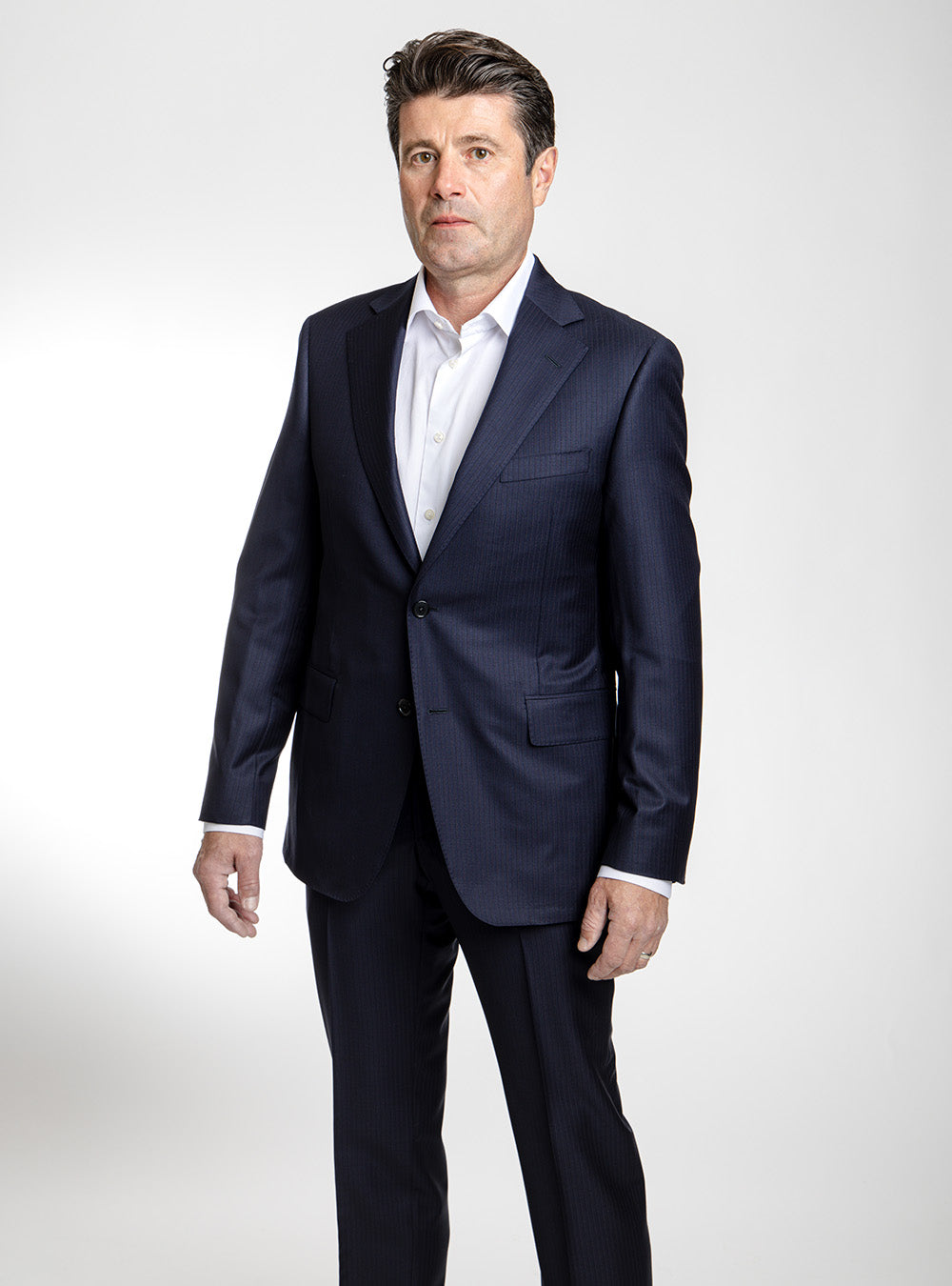 Samuelsohn Navy Pinstripe Suit