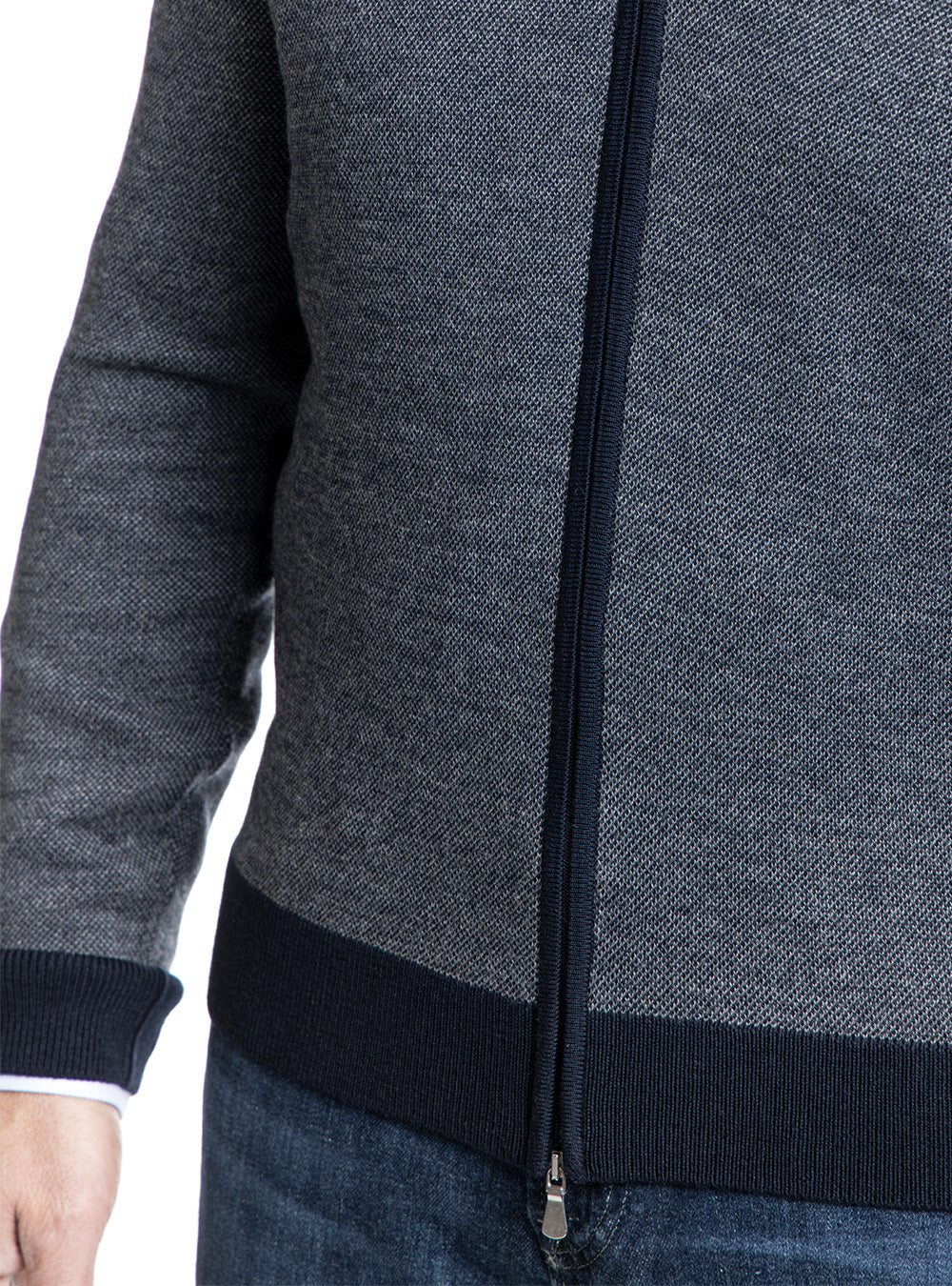 Gran Sasso Blue Full Zip Sweater