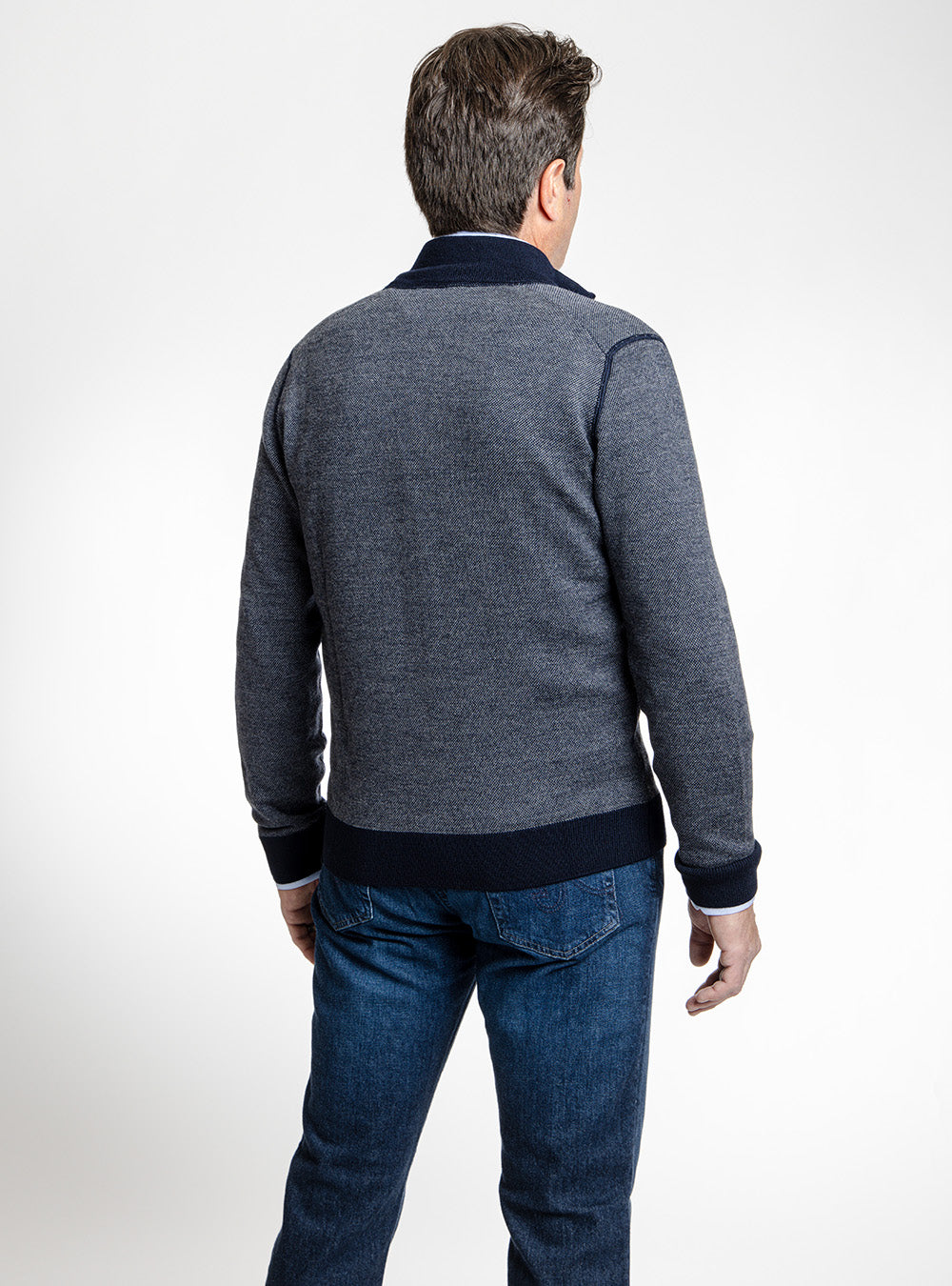 Gran Sasso Blue Full Zip Sweater
