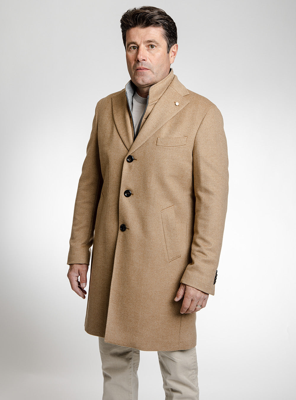 Luigi Bianchi Camel Top Coat
