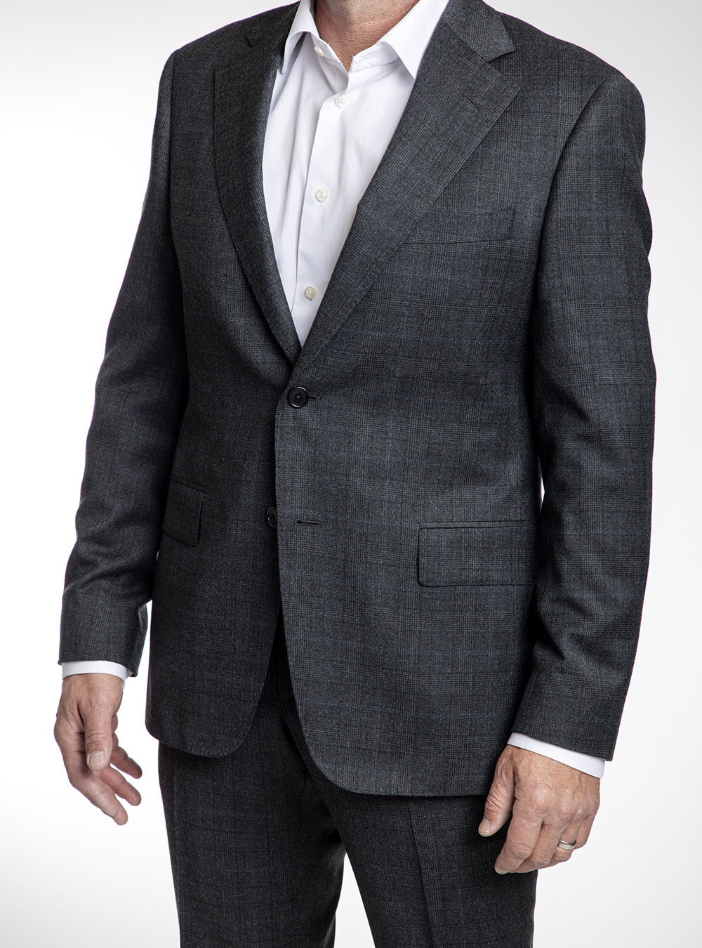 Samuelsohn Dark Grey Prince of Wales Check Suit