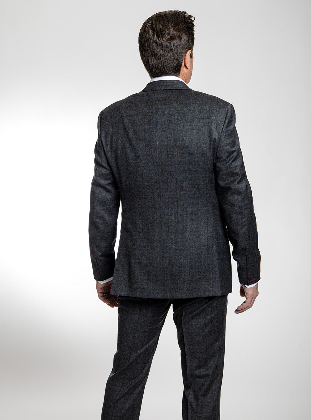 Samuelsohn Dark Grey Prince of Wales Check Suit