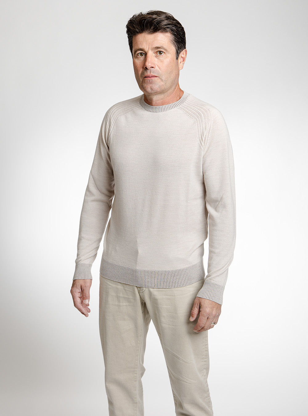 Ferrante Ivory Crew Neck Sweater