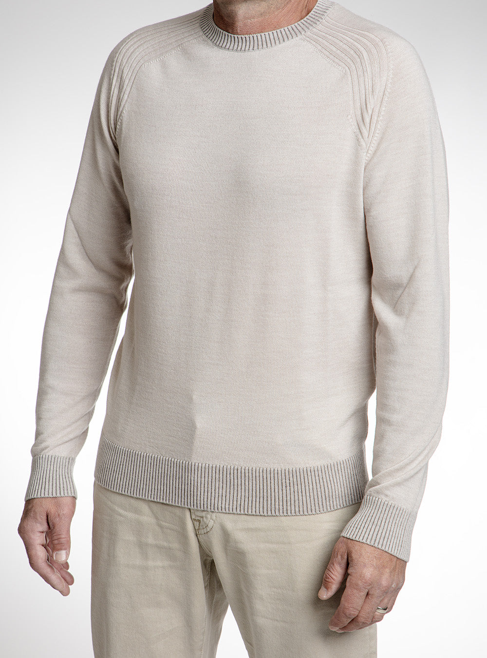 Ferrante Ivory Crew Neck Sweater