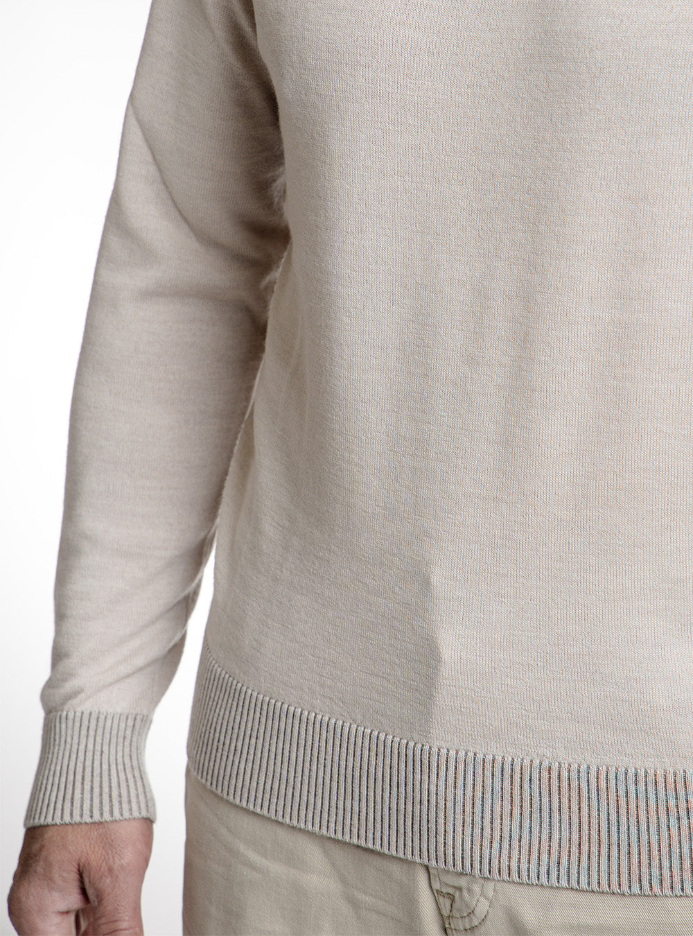 Ferrante Ivory Crew Neck Sweater