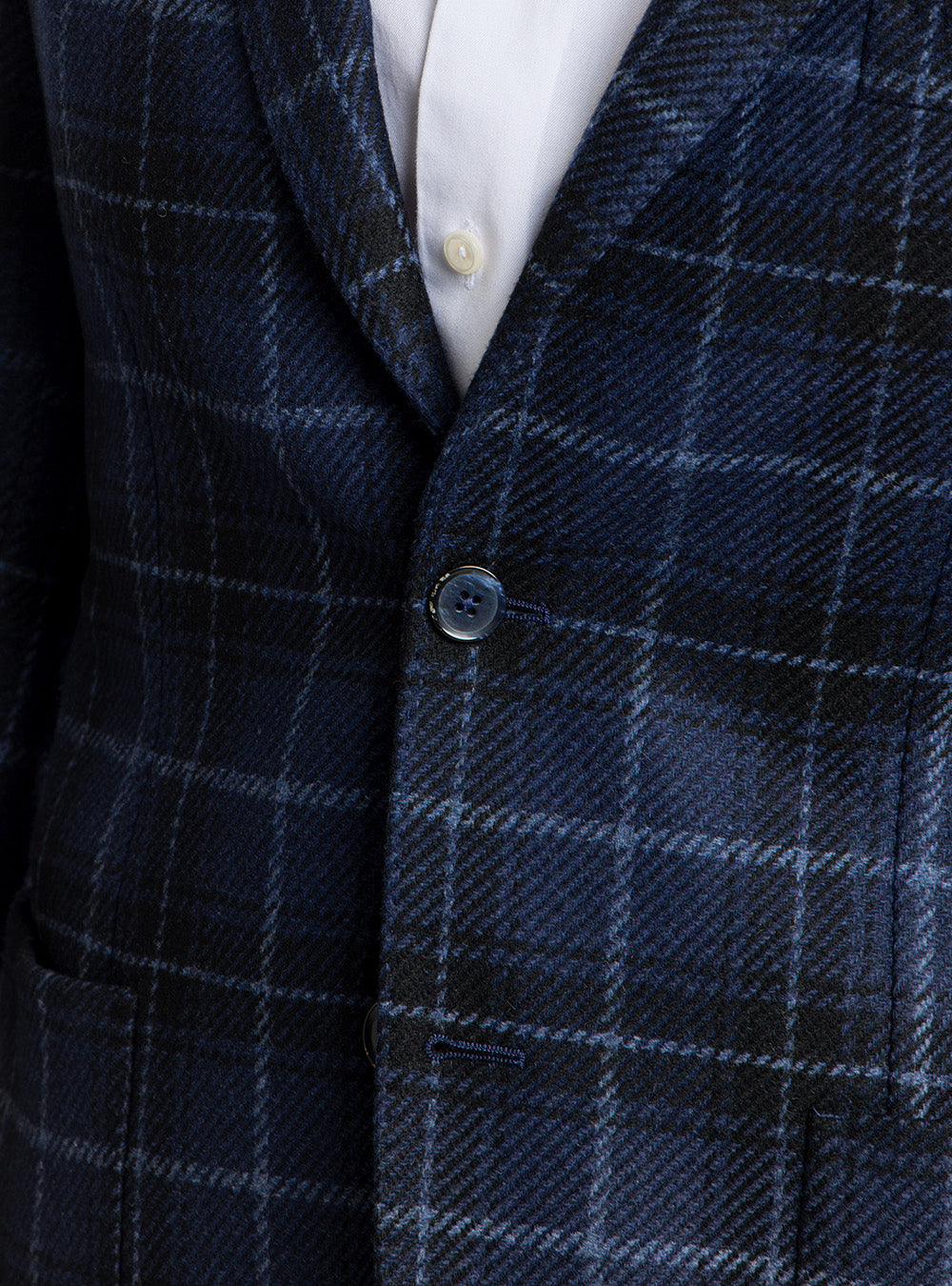 L.B.M. 1911 Navy & Black Plaid Sport Coat