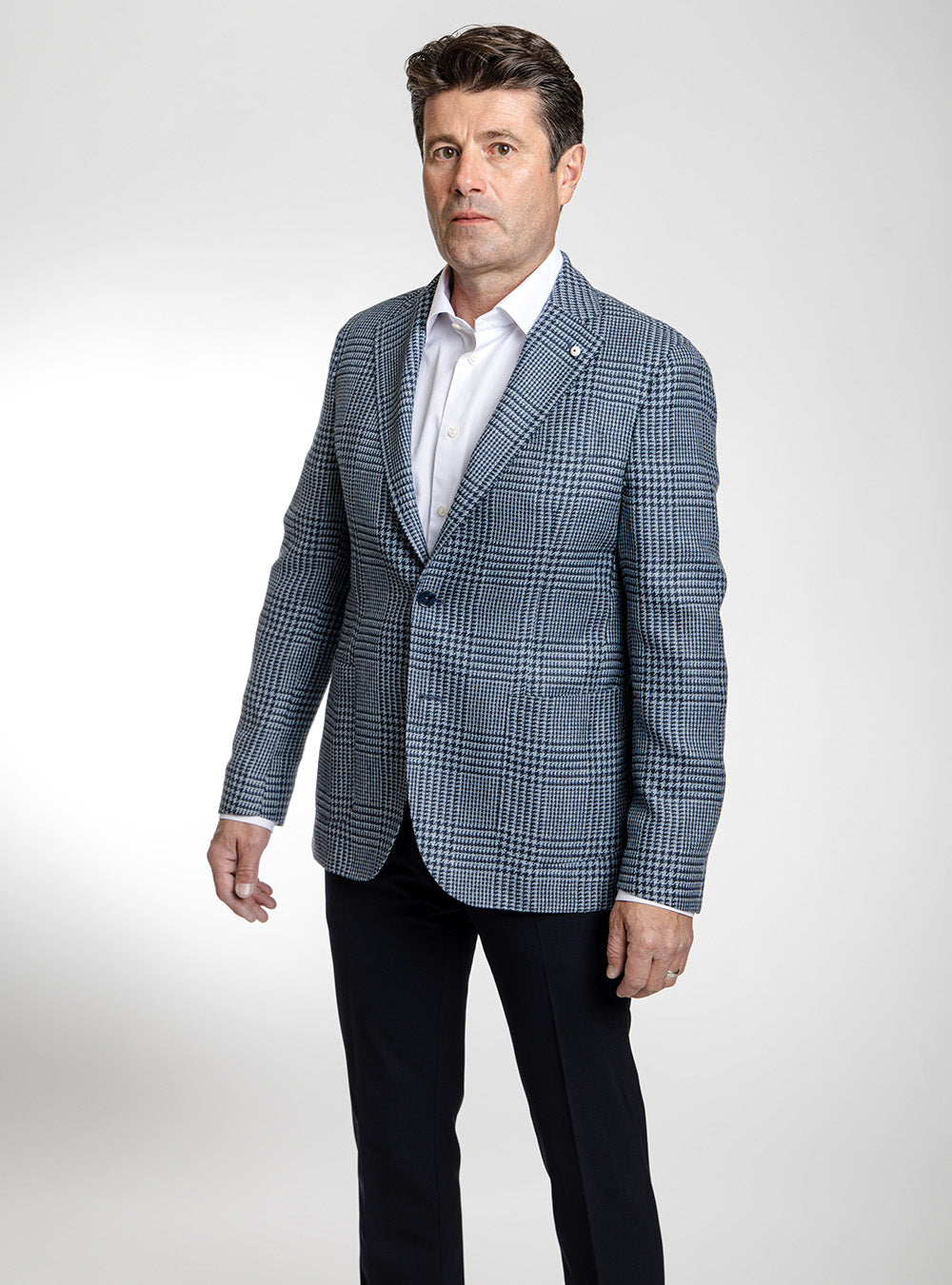 L.B.M. 1911 Mid-Blue Box Check Sport Coat