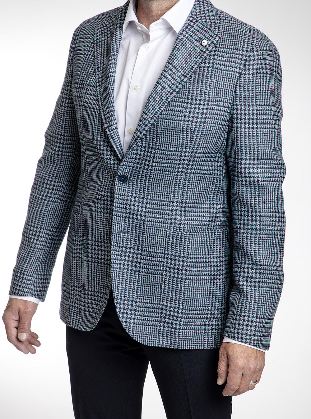 L.B.M. 1911 Mid-Blue Box Check Sport Coat