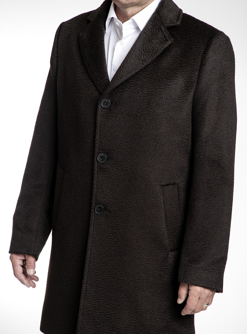 Hiso Dark Brown Baby Alpaca Topcoat