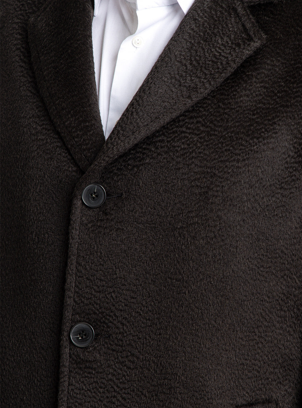 Hiso Dark Brown Baby Alpaca Topcoat