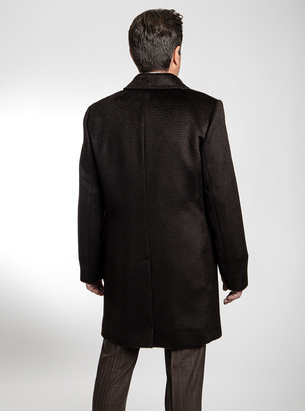 Hiso Dark Brown Baby Alpaca Topcoat