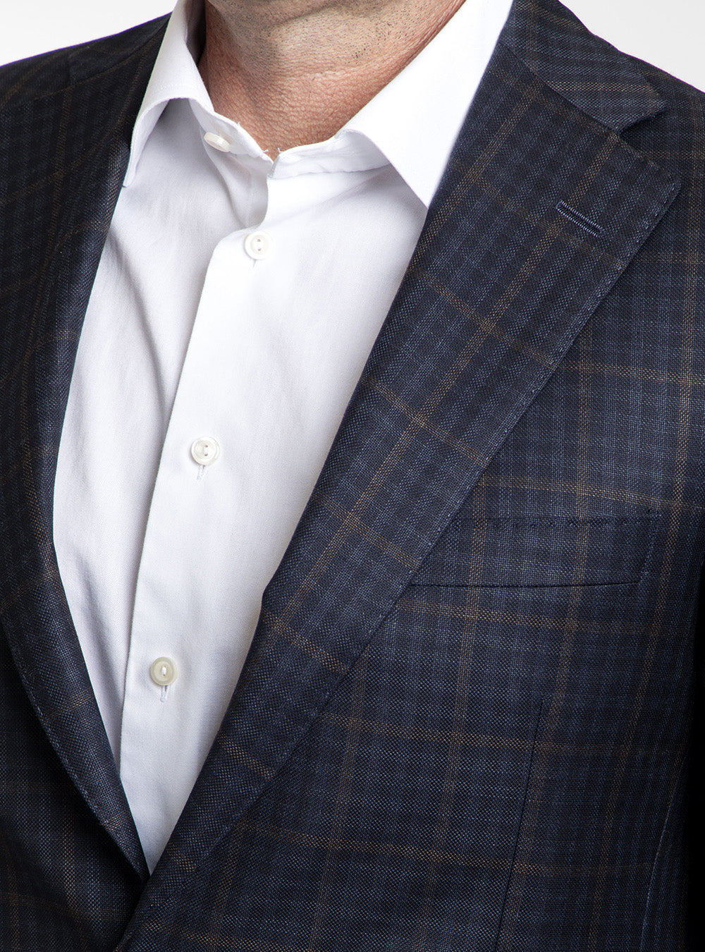 Samuelsohn Navy Box Check & Brown Windowpane Check Sport Coat