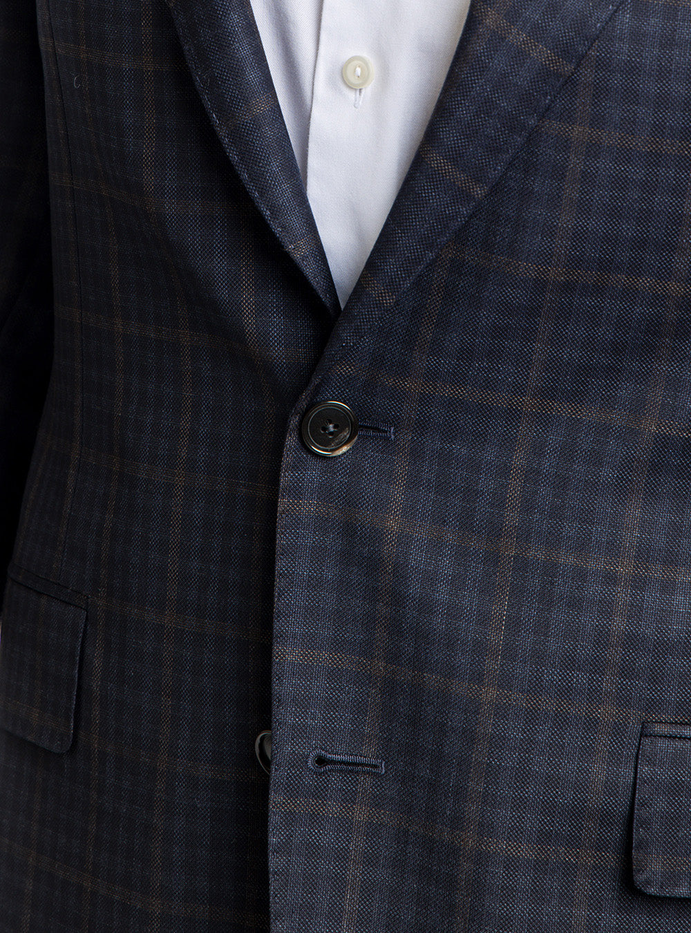 Samuelsohn Navy Box Check & Brown Windowpane Check Sport Coat