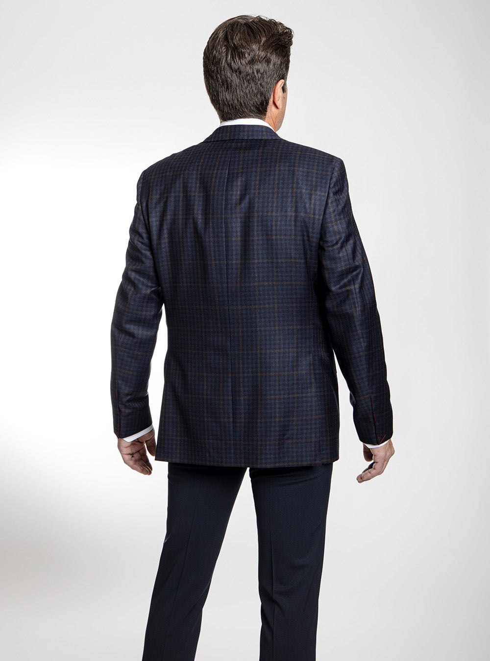 Samuelsohn Navy Box Check & Brown Windowpane Check Sport Coat