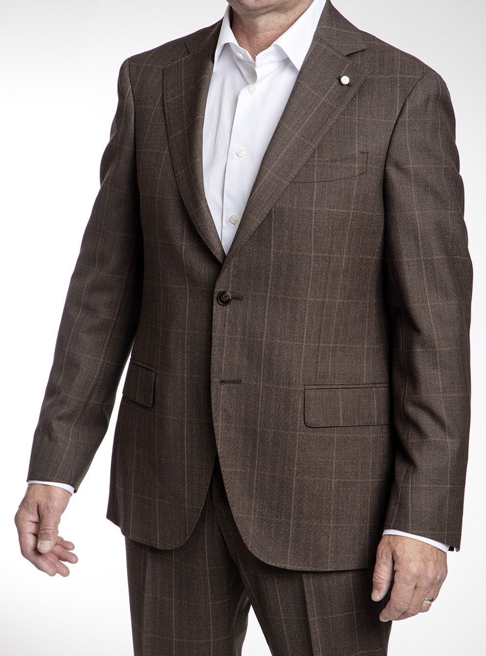 Luigi Bianchi Nutmeg & Tan Windowpane Check Suit