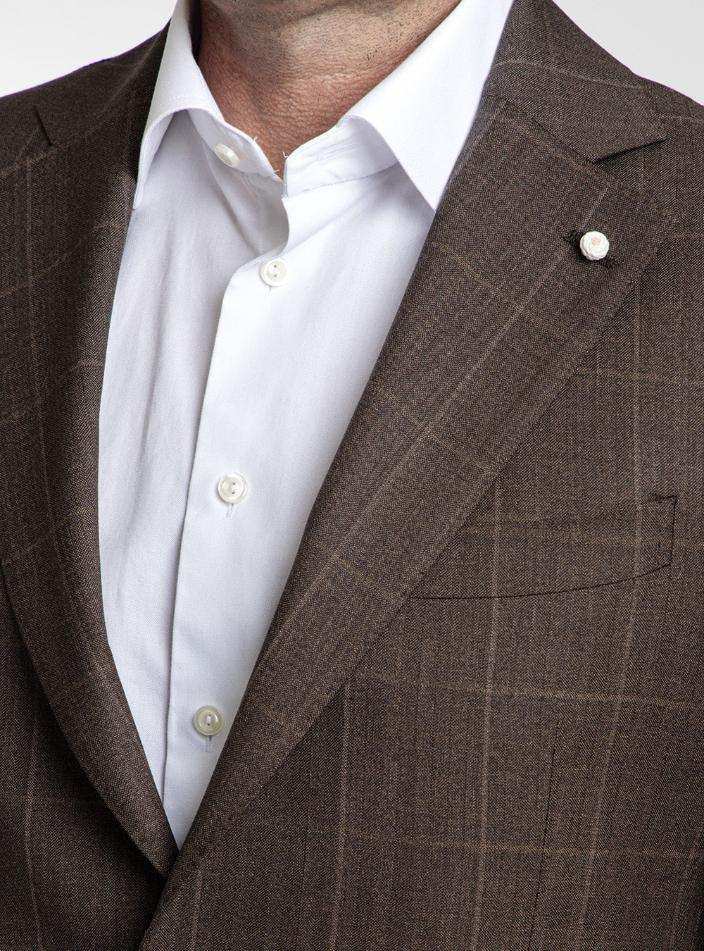 Luigi Bianchi Nutmeg & Tan Windowpane Check Suit