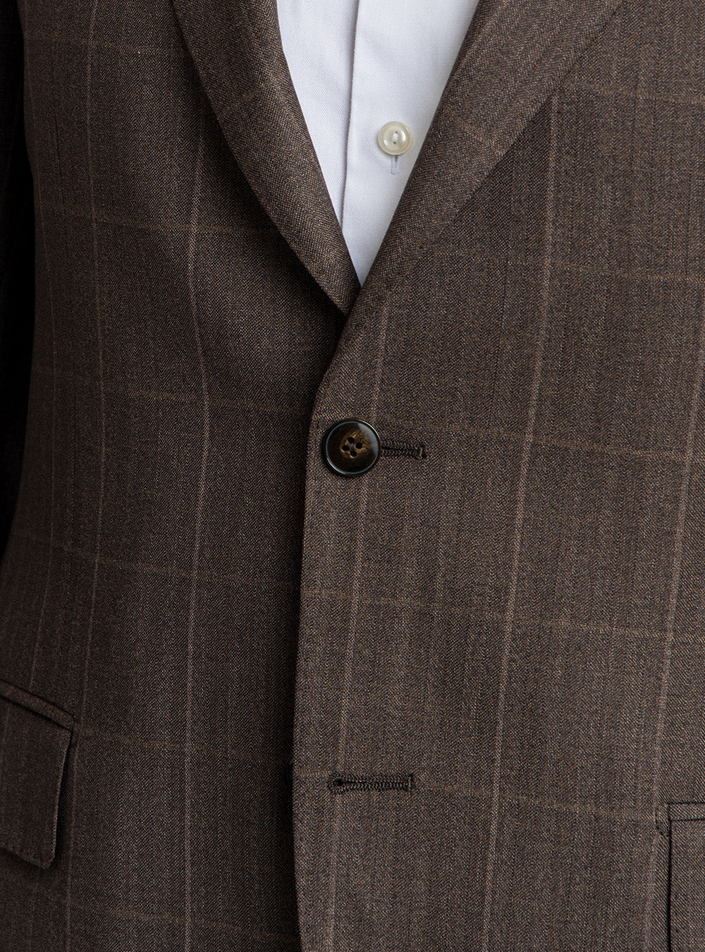 Luigi Bianchi Nutmeg & Tan Windowpane Check Suit