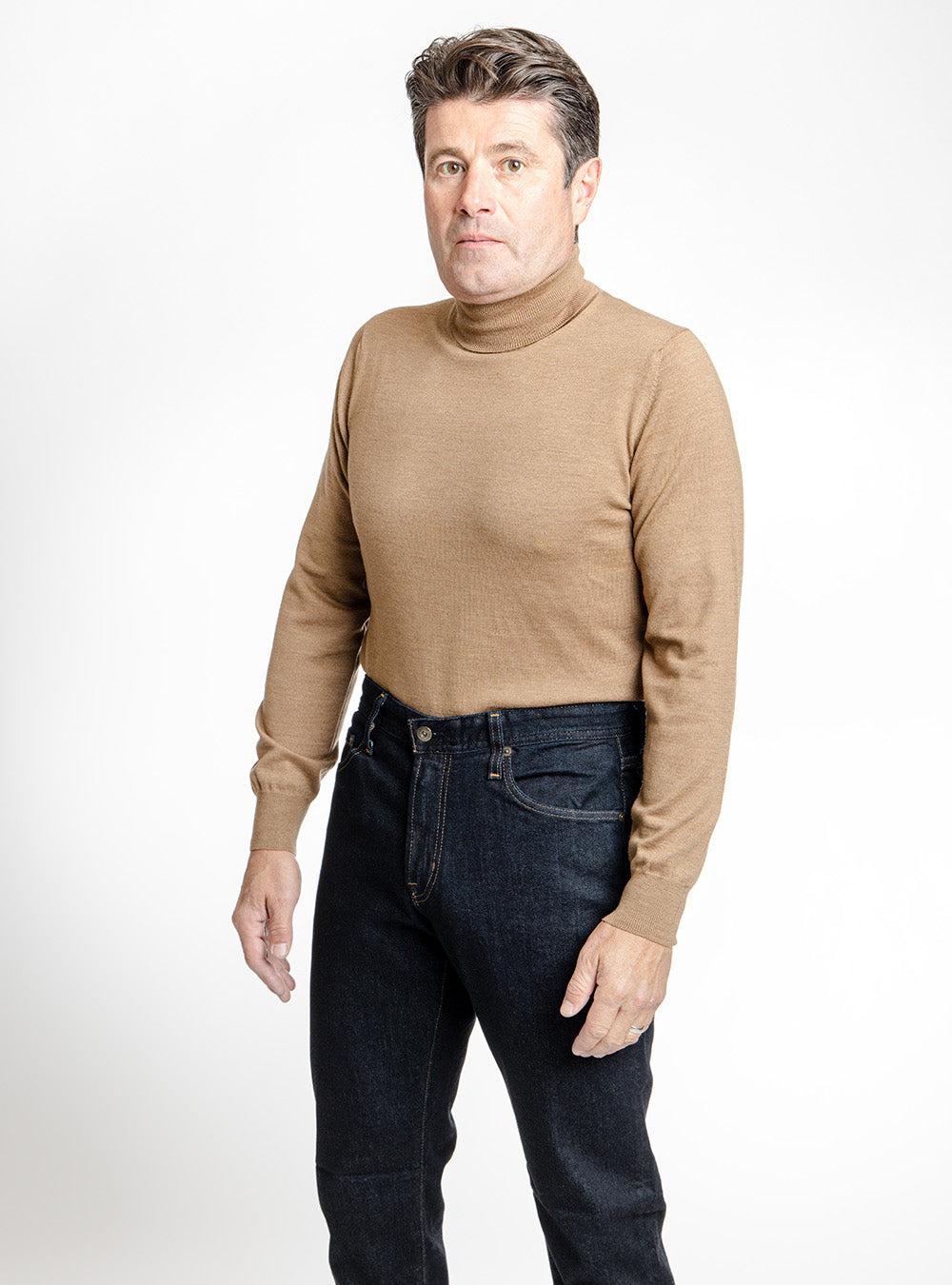 Gran Sasso Camel Turtleneck Sweater