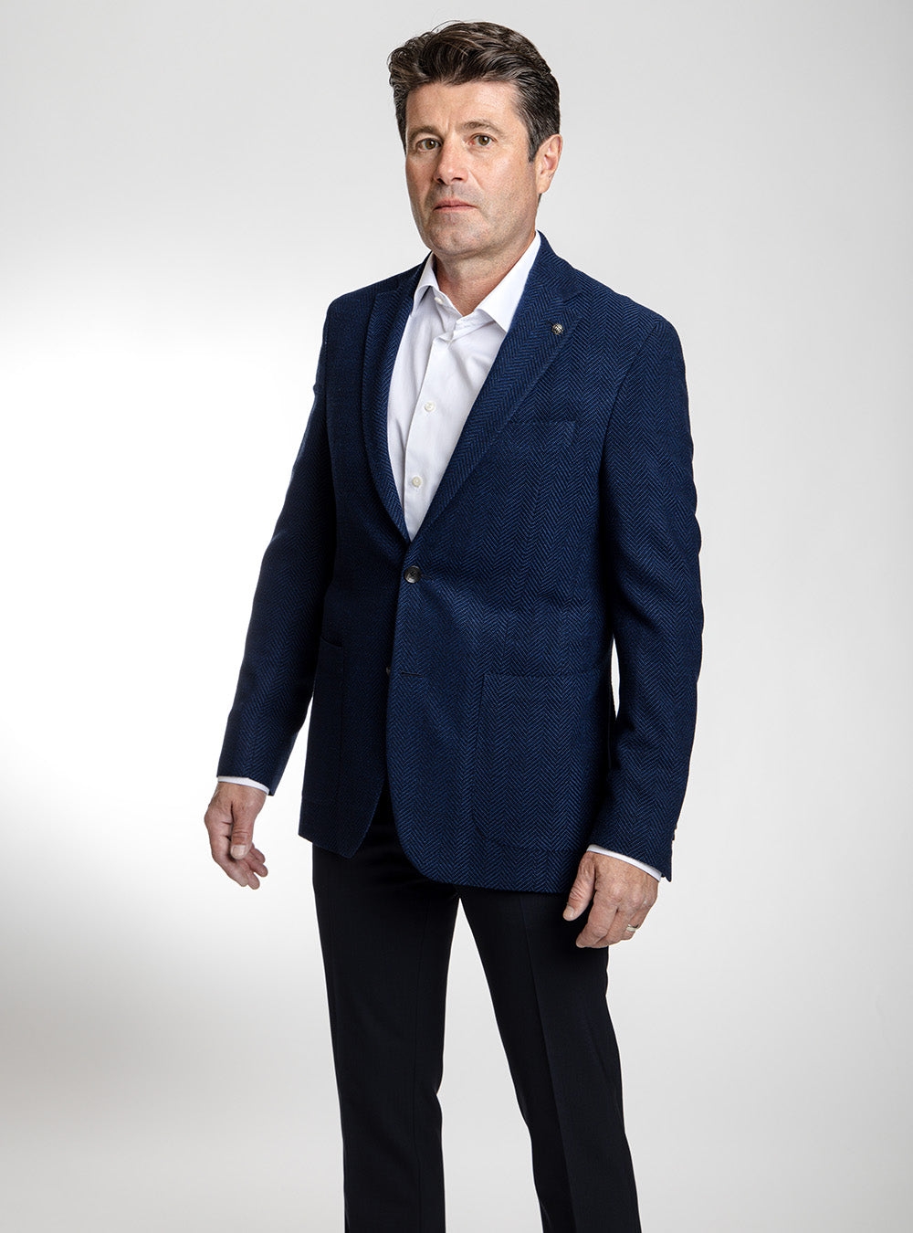 Jack Victor Navy Herringbone Sport Coat