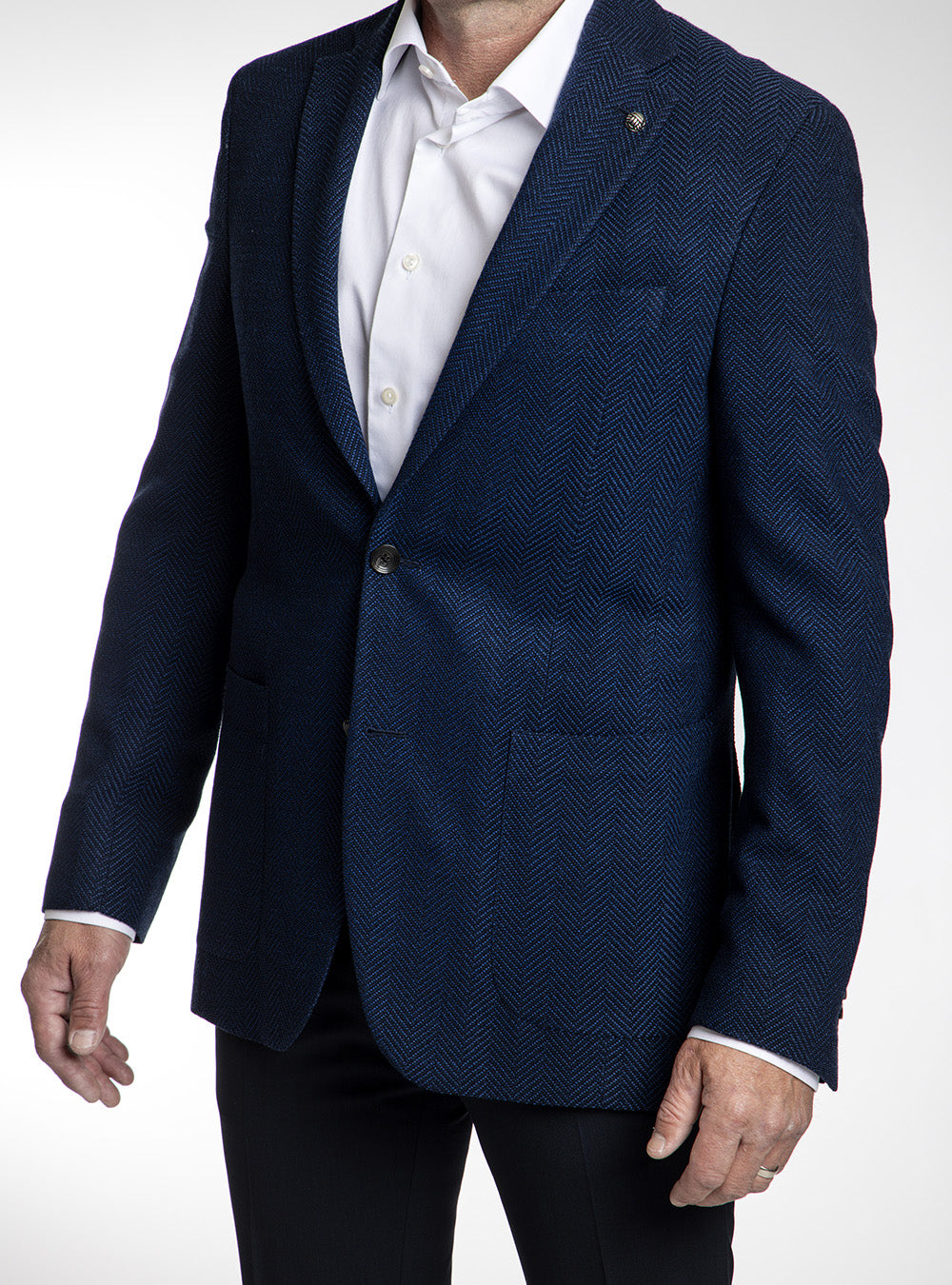 Jack Victor Navy Herringbone Sport Coat
