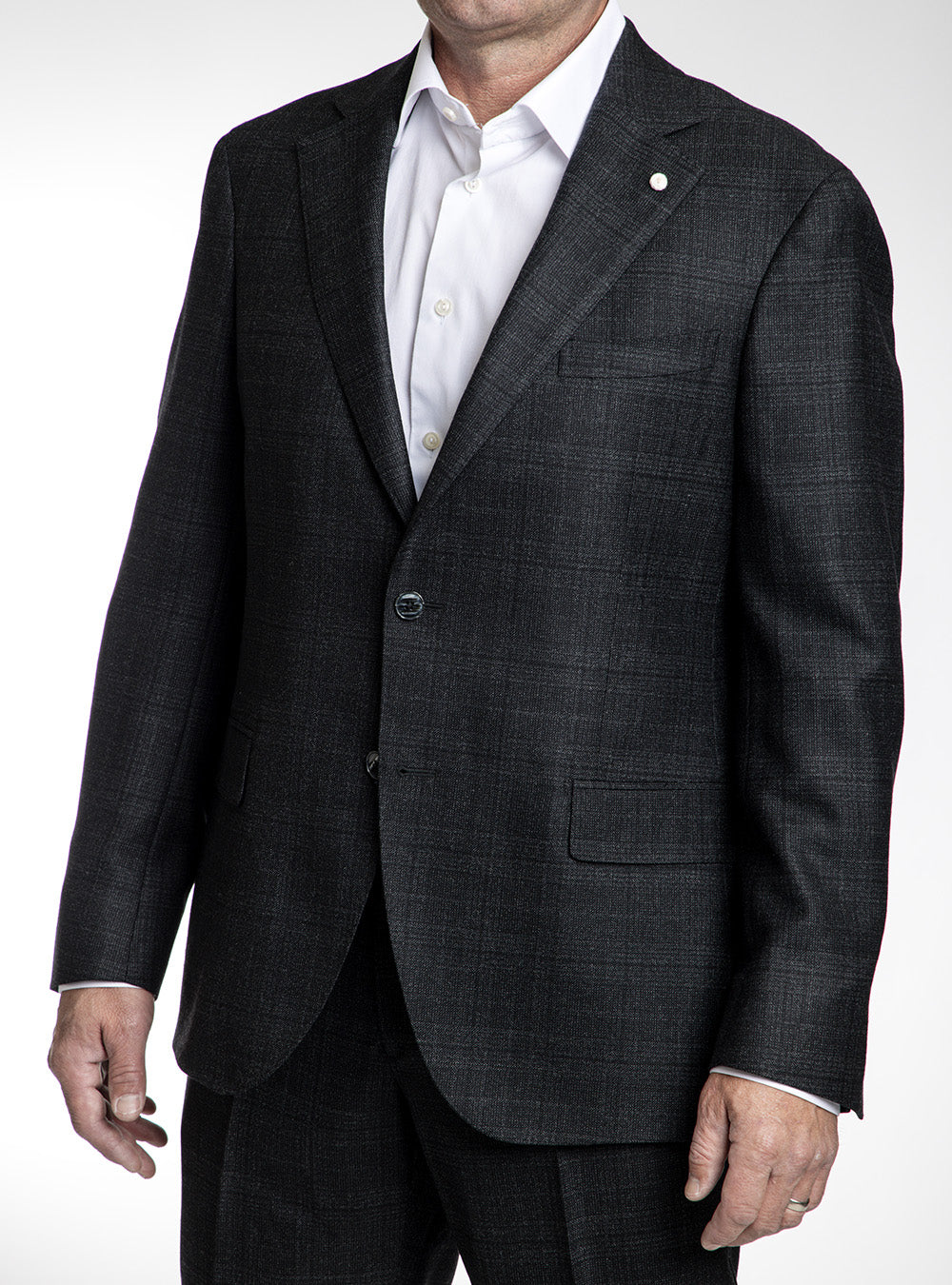 Luigi Bianchi Dark Charcoal Textured Suit