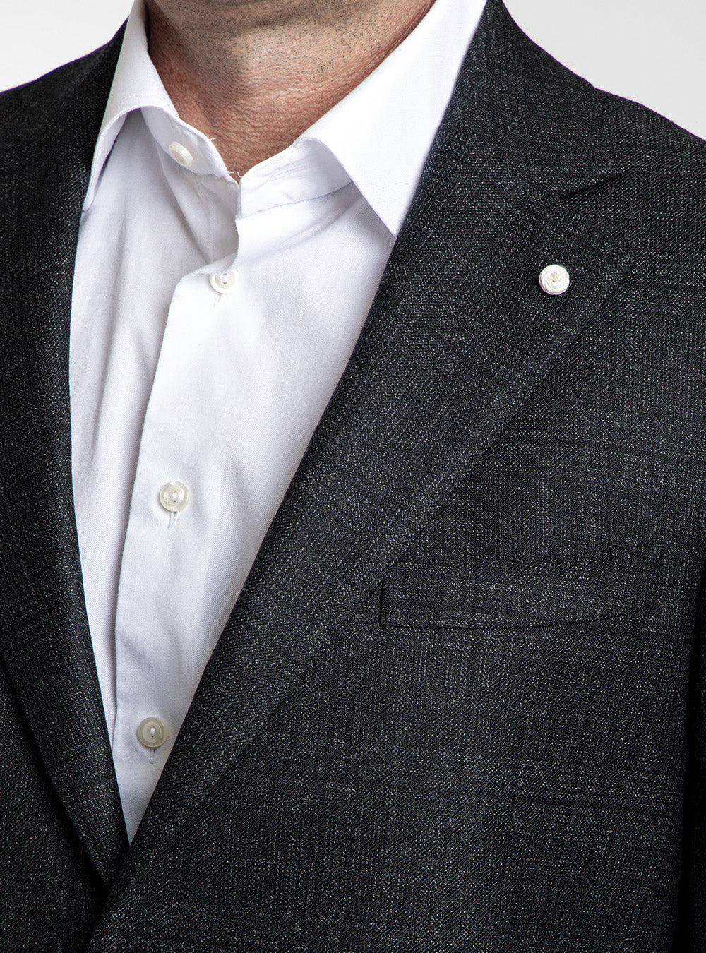 Luigi Bianchi Dark Charcoal Textured Suit