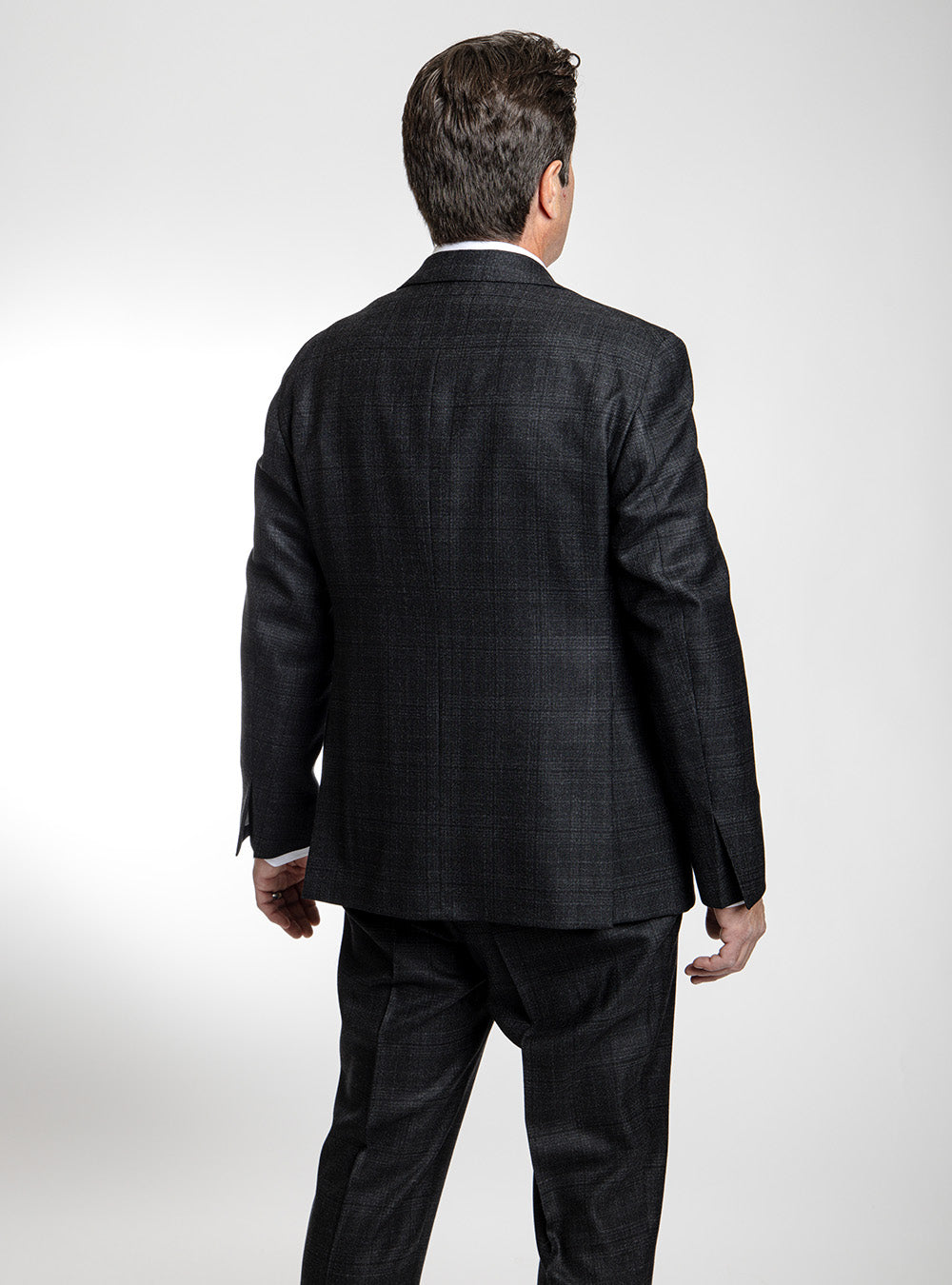 Luigi Bianchi Dark Charcoal Textured Suit